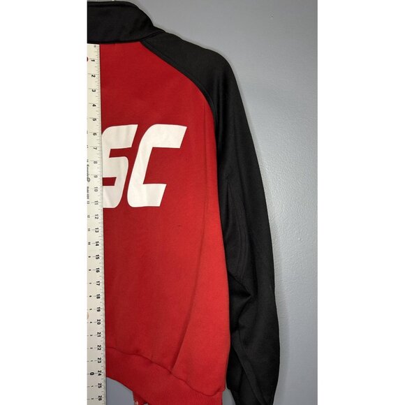 SSC Track Jacket Mens Medium Red Black Soccer Vintage Adidas Full Zip Pockets 14 - Picture 8 of 12